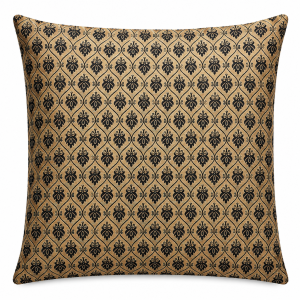 Opulent Gold & Black Brocade Silk Cushion Cover 18"18"