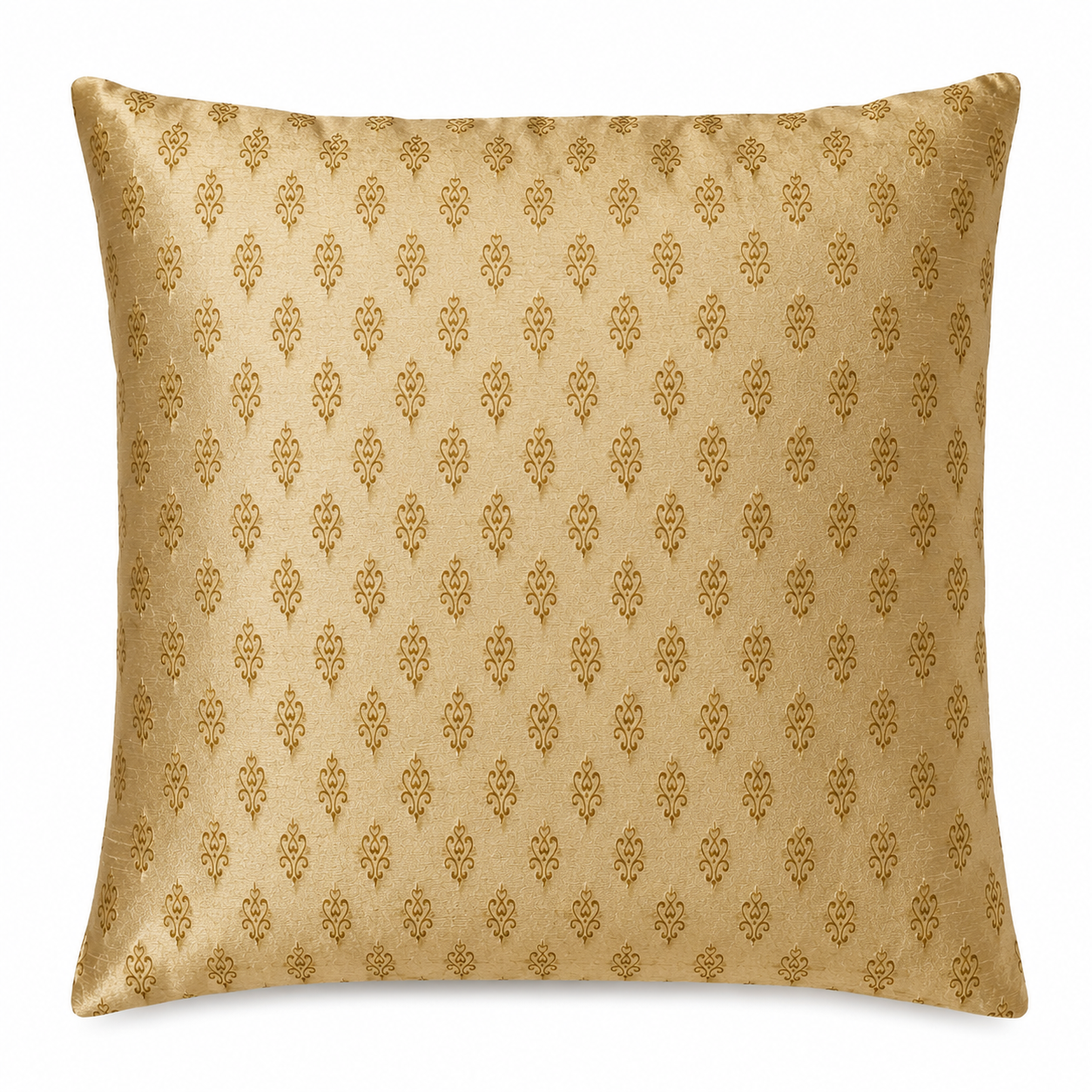 Regal Gold Brocade Silk Cushion Cover 18"x18"
