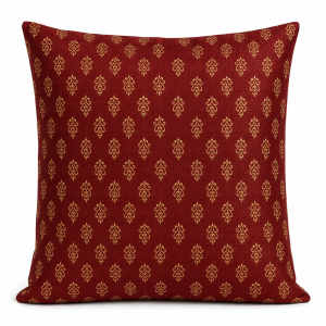 Regal Red Brocade Silk Cushion Cover 18"x18"