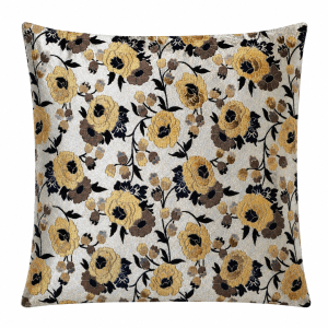 Royal Gold Floral Brocade Silk Cushion Cover 18"x18"