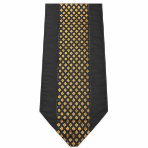 Black Gold Leaf Design Brocade Silk 8seater Table Runner